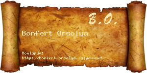 Bonfert Orsolya névjegykártya